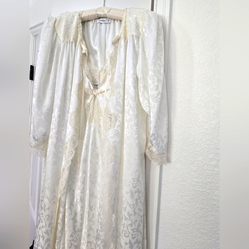 Christian Dior vintage nightgown and robe set